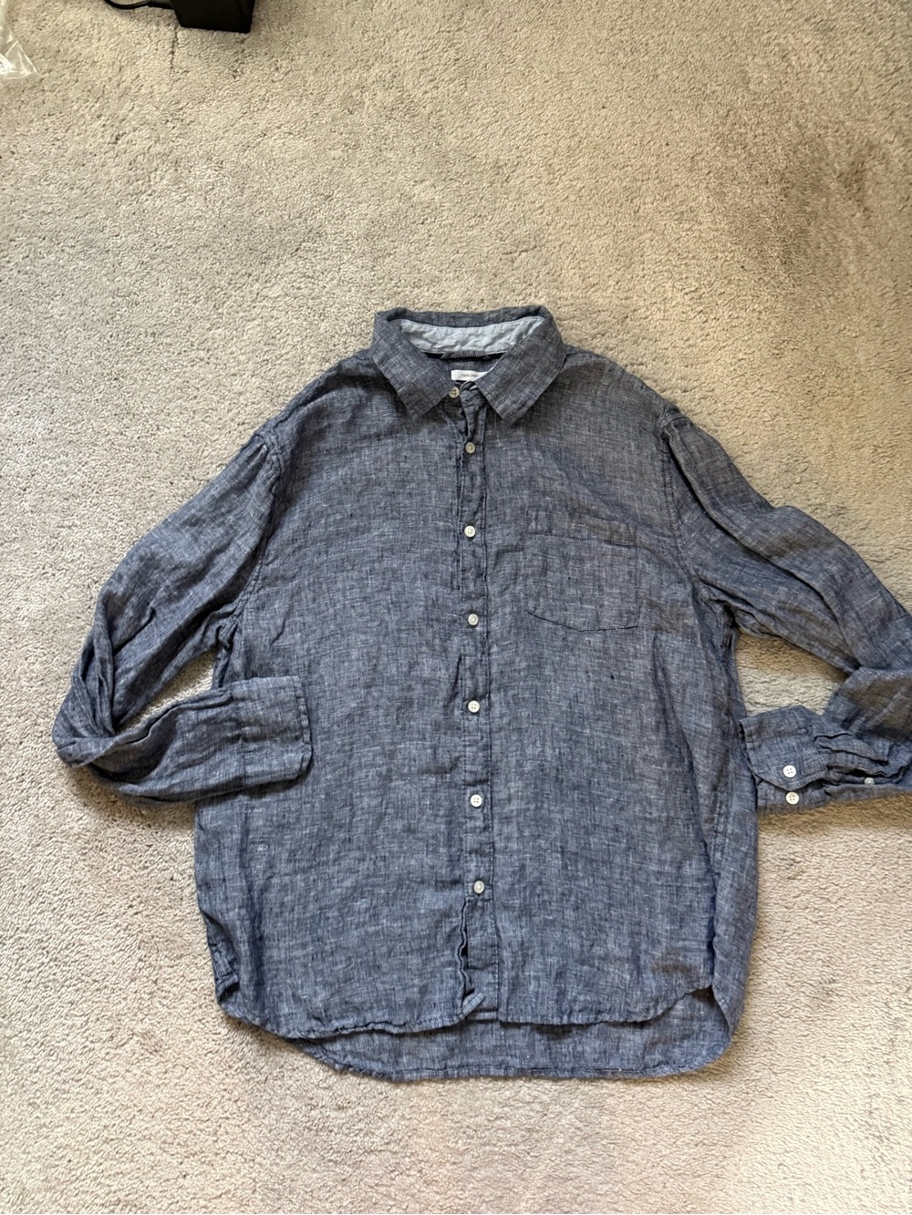 Panama Jack Men's 100% linen Casual Button-Down Shirt in Slate Gray